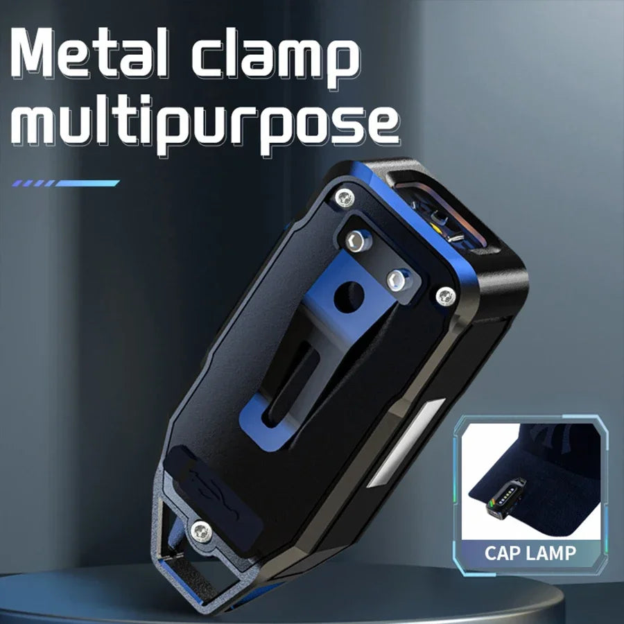 Portable LED Flashlights Rechargeable Work Light COB Magnetic Floodlight with Pen Clip Headlamp Outdoor Camping Fishing Torch