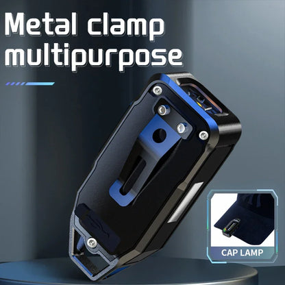 Portable LED Flashlights Rechargeable Work Light COB Magnetic Floodlight with Pen Clip Headlamp Outdoor Camping Fishing Torch