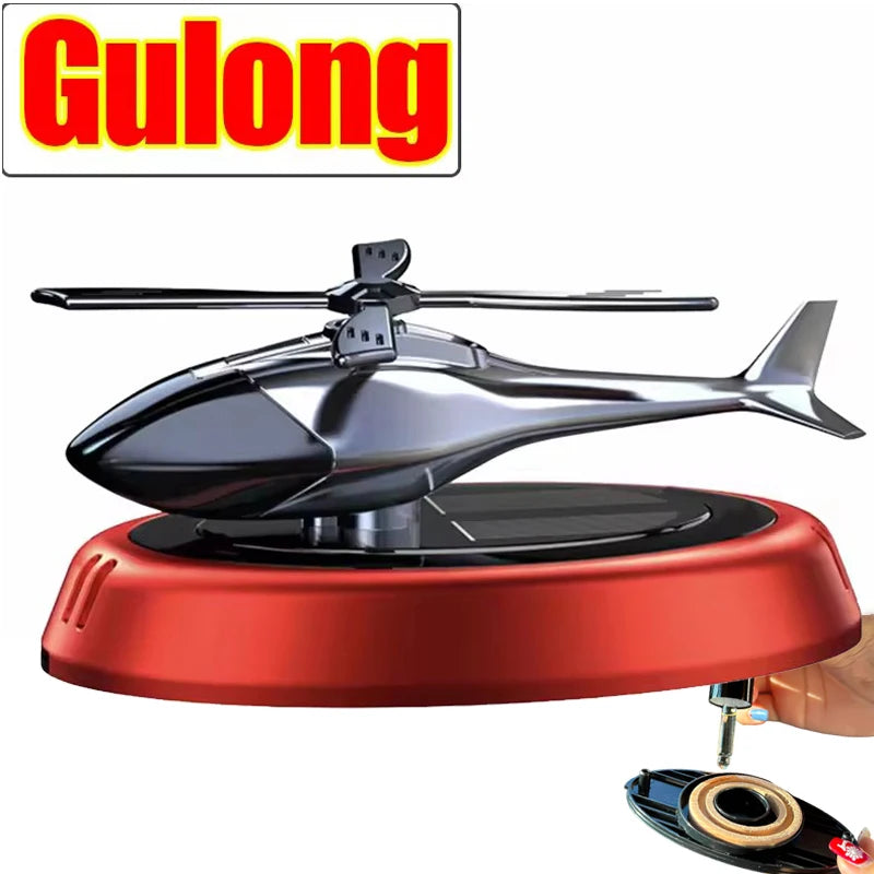 Solar Powered Rotating Helicopter Air Freshener Aromatherapy Decor