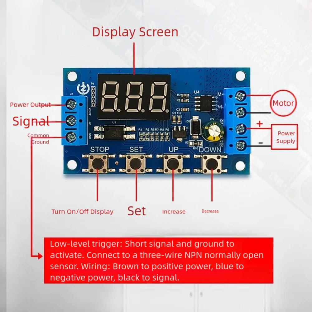 50W Motor Controller Versatile DC Motor Controller With Speed Control Timer & Memory Function For Small Fans Toy Car Models