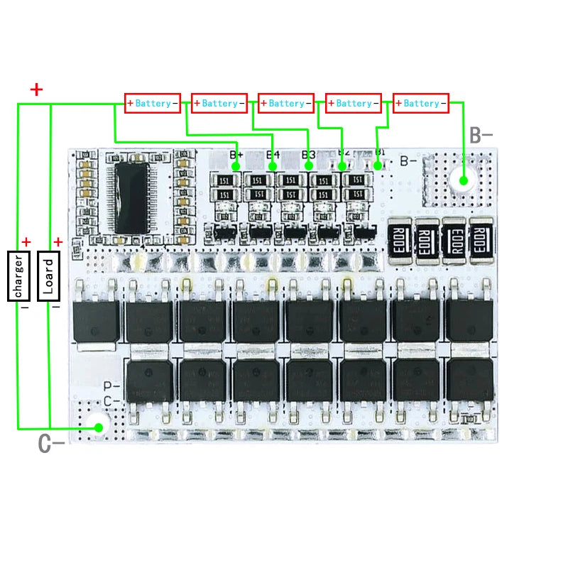 3S 4S 5S BMS 100A Lithium Battery Protection Board | 12V 16.8V 21V Li-ion Li-polymer Balance Charging Module