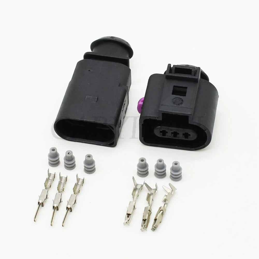 3-Pin Waterproof Electrical Wire Connector 1J0973703 Temp Sensor Socket Plug for AUDI A4 A6 AVK VW Automotive