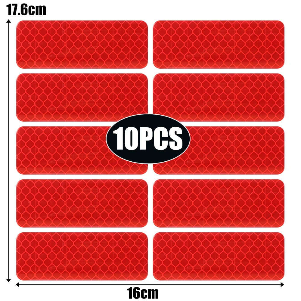 Car Bumper Reflective Sticker Strip – Auto Safety Warning Reflector Tape for Exterior & Interior (10pcs)