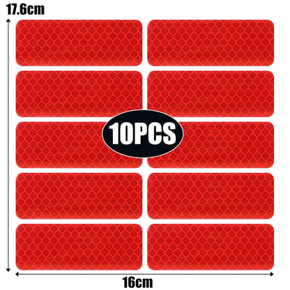 Car Bumper Reflective Sticker Strip – Auto Safety Warning Reflector Tape for Exterior & Interior (10pcs)