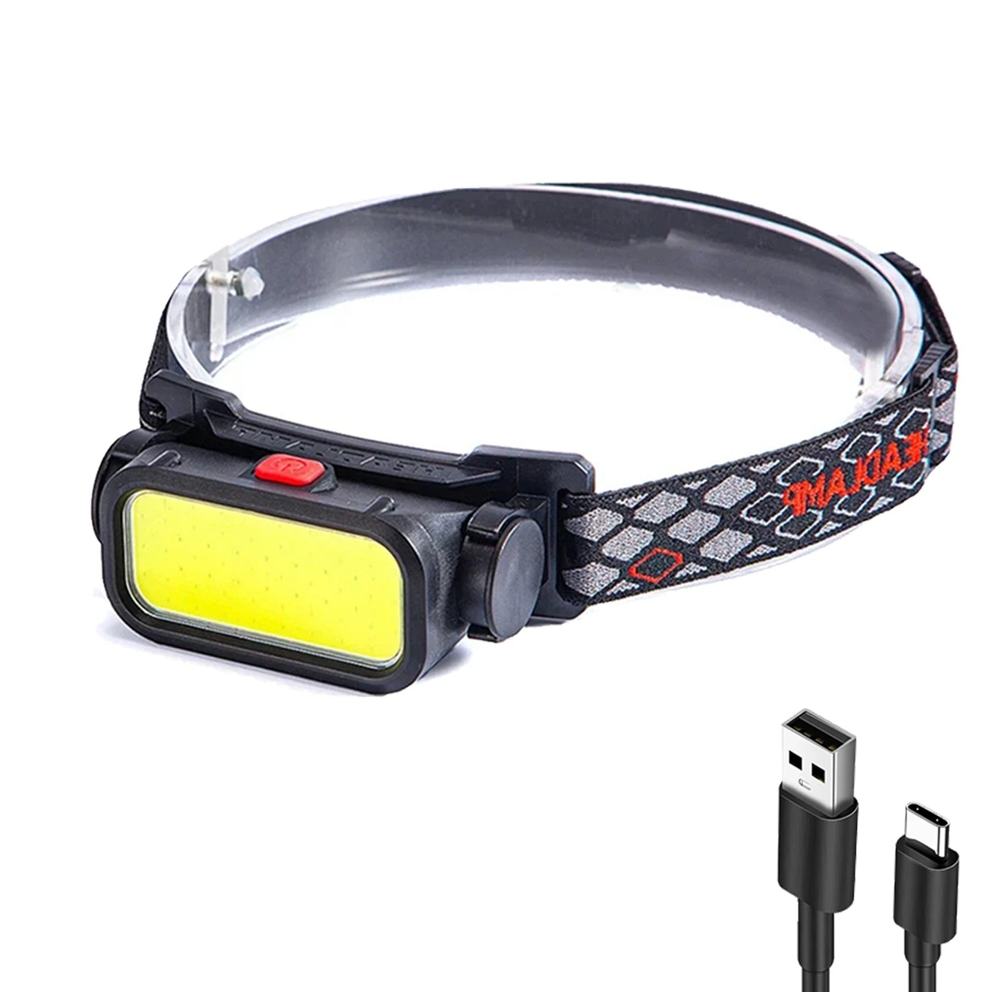 Rechargeable COB LED Headlamp 3 Modes Waterproof Head Torch