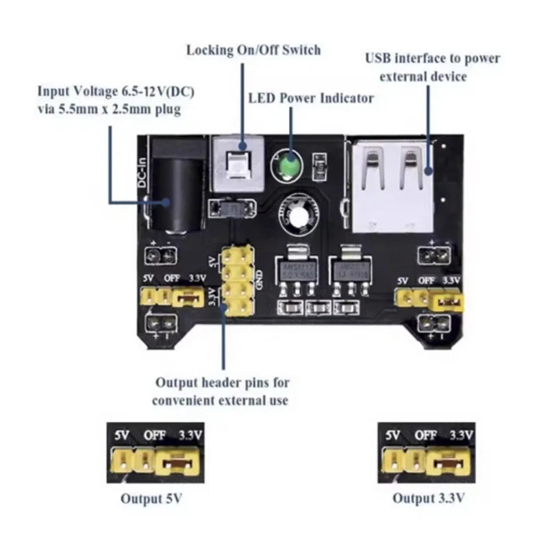 830-Point Breadboard Kit for Arduino UNO R3 with Resistors, Capacitors & Diodes