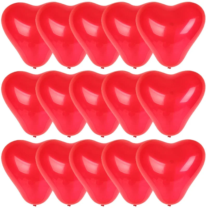 10 Inch Heart Shaped Balloon Valentine Day Latex Red Heart Love Inflatable Balloons for Wedding Party Anniversary Decor Supplies