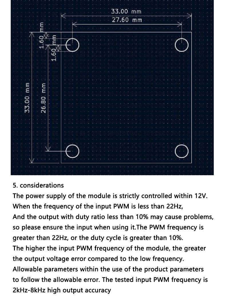 PWM to Voltage Converter Module 0–100% Duty Cycle to 0–5V/0–10V Output