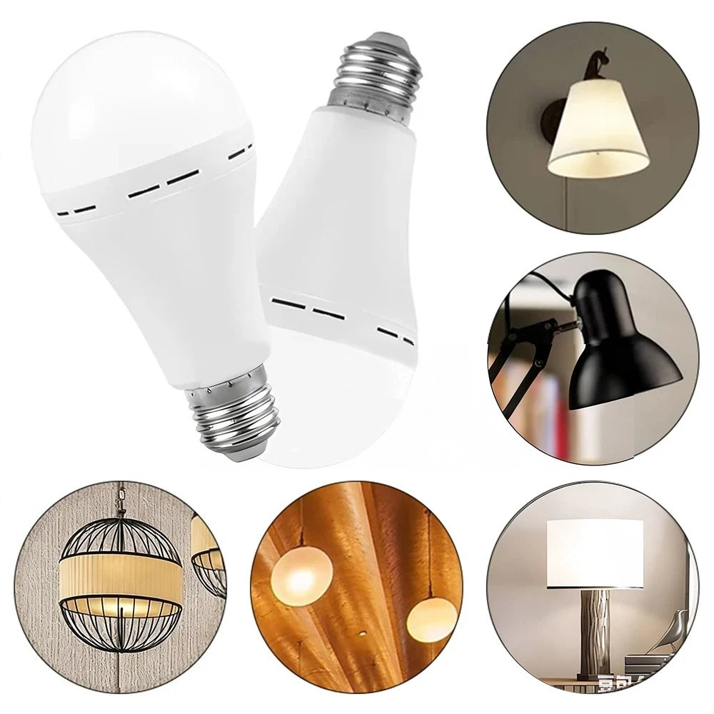 Portable E27 LED Bulb Lamps 9W 15W Rechargeable High Brightness LED Bulb Lights for Indoor Outdoor Camping Emergency Lighting