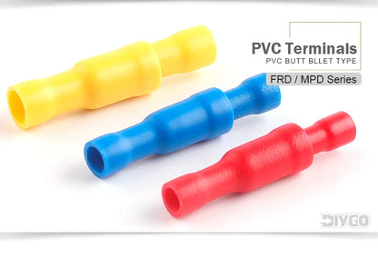 50PCS 25Set MPD FRD PVC Bullet Shaped Female Male Butt Insulating Terminal Electrical Audio Wire Crimp Connector