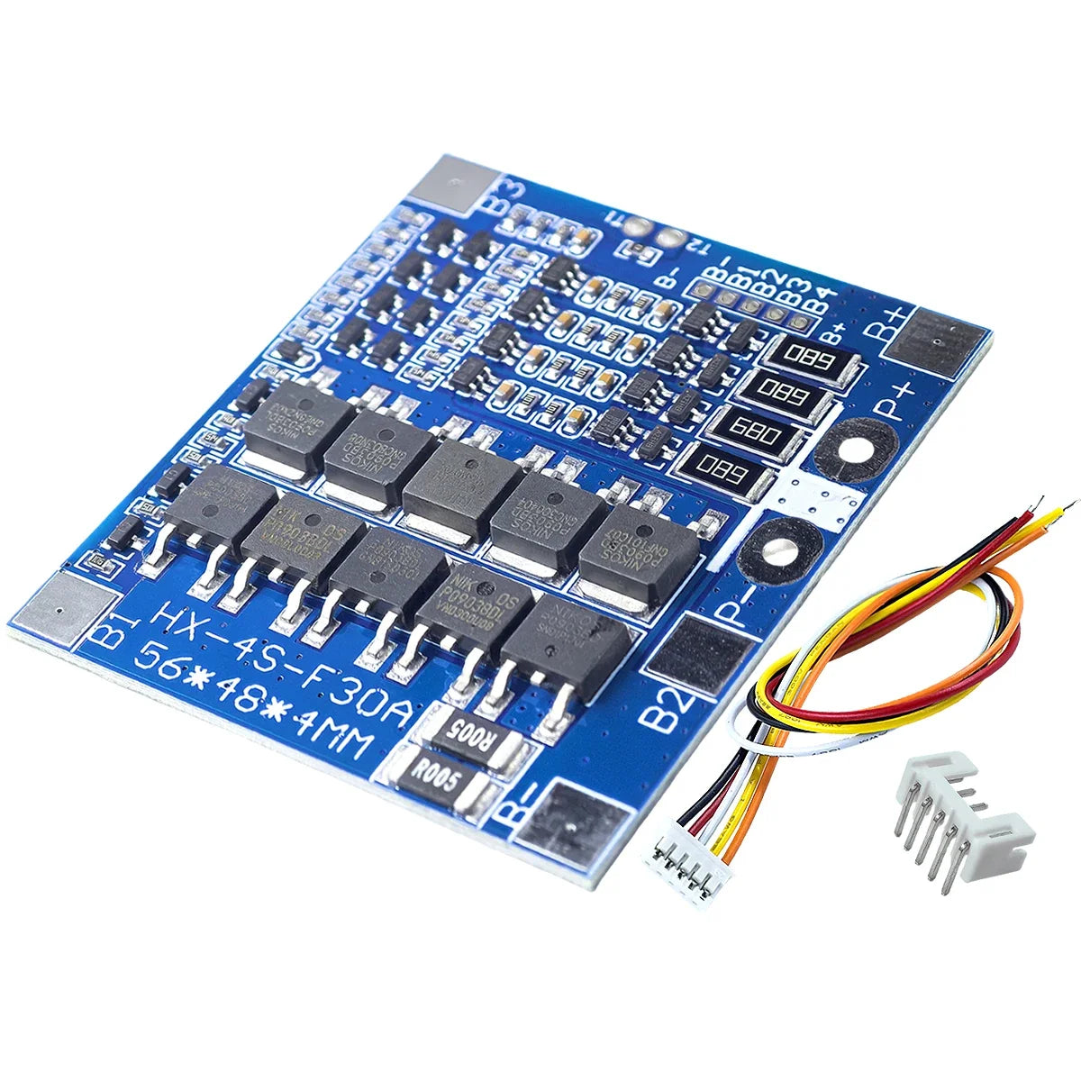 4S 14.8V 30A Lithium Battery BMS Protection Board with Balance for 18650 Li-ion and 12.8V LiFePO4 Cells