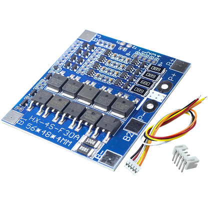 4S 14.8V 30A Lithium Battery BMS Protection Board with Balance for 18650 Li-ion and 12.8V LiFePO4 Cells