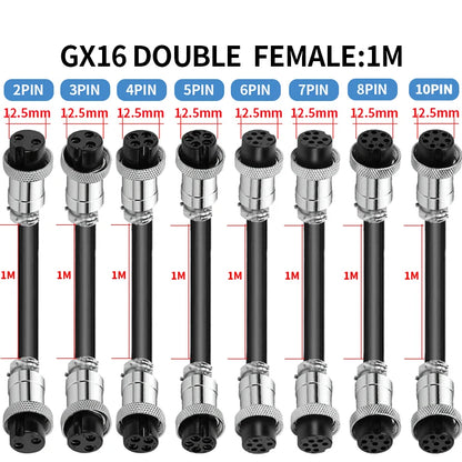 1PCS GX16 Auto Waterproof Connector 2-10 Pins with Power Cable Line Socket Plug — Suitable for Industrial Machinery and Equipment