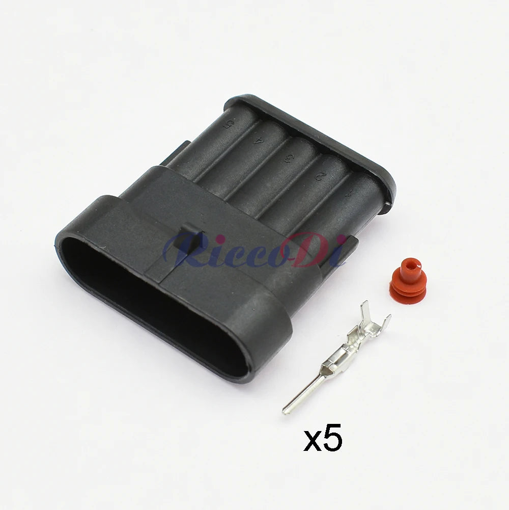 5-Pin Superseal Waterproof Automotive Connector 282089-1 / 282107-1 | PA66 Male Female Plug | 1.5mm Series