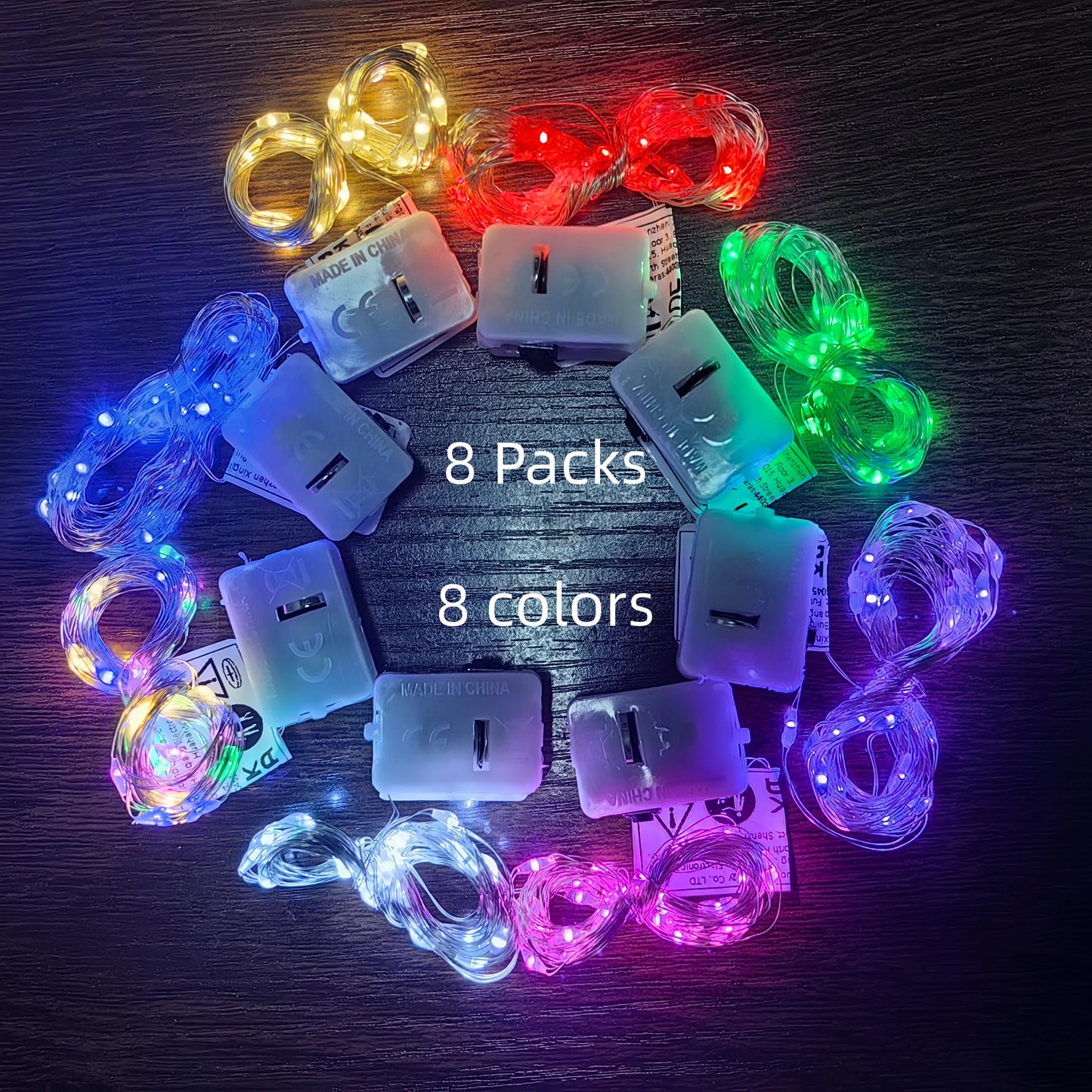 10Packs 2m LED String Lights Warm/Multicolor/Red/Green/Blue/Pink/Purple/White Christmas Atmosphere Firefly Lamp Starry Sky Light