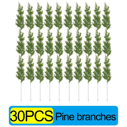 30/1PCS Christmas Decoration Artificial Pine Branches with Holly Berries, Red Berry Branches for Christmas Tree, Wreath, Gift Decoration