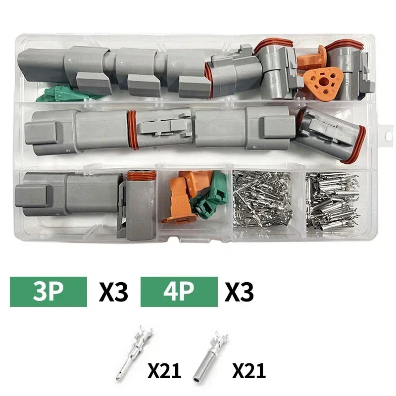 Deutsch DT Series Connector Combo Kit | DT04 / DT06 | 2–12 Pin Sealed Waterproof | 16–20AWG Terminals | Carrying Case