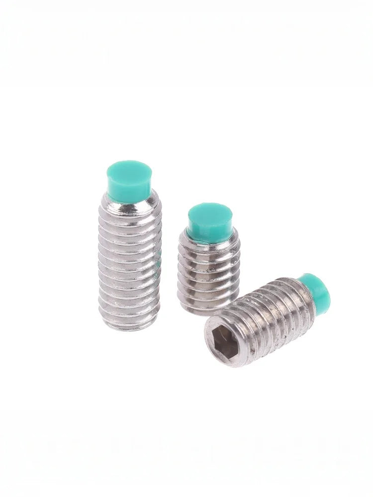 POM Head Stainless Steel M6 Buffer Screw 10PCS | Nylon Tip Wire Setting Machine Rice Screw