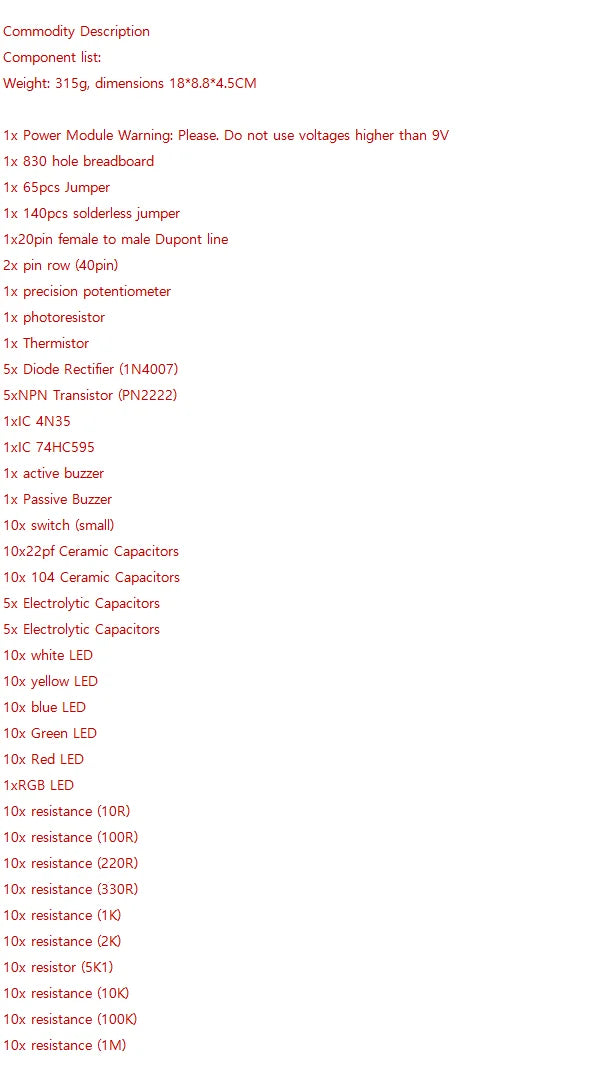 MB-102 830-Hole Breadboard Kit for Arduino UNO R3 Starter Projects