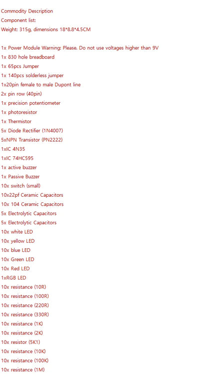 MB-102 830-Hole Breadboard Kit for Arduino UNO R3 Starter Projects