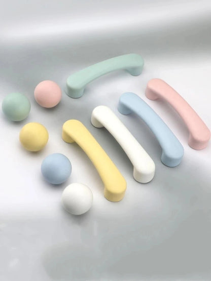 1pc Children's Furniture Handles Nordic Ceramic Children Room Cabinet Handles Macaron Colorful Round Drawer Knobs And Pulls