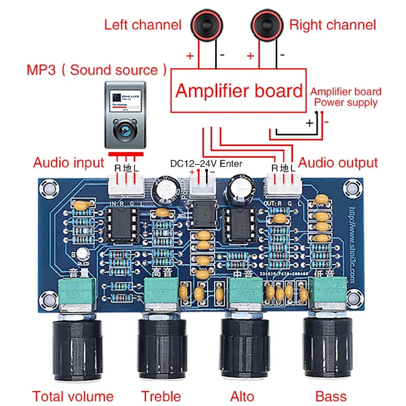 XH-A901 Digital Amplifier Board Matching Tone Board DC Tone Board Treble and Bass Adjustment Tone Board Preamp Board New