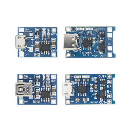 type-c/Micro USB 5V 1A 18650 TP4056 Lithium Battery Charger Module Charging Board With Protection Dual Functions 1A Li-ion
