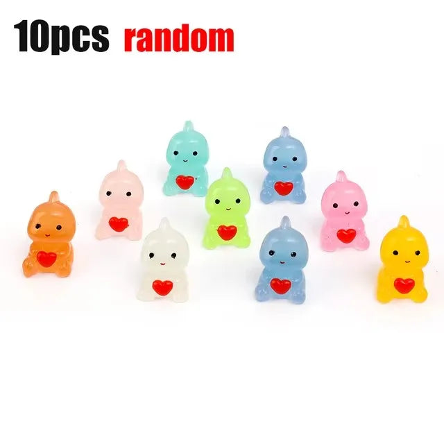 Dinosaur Hug Heart Car Ornament Luminous Dashboard Decor 10/1PCS