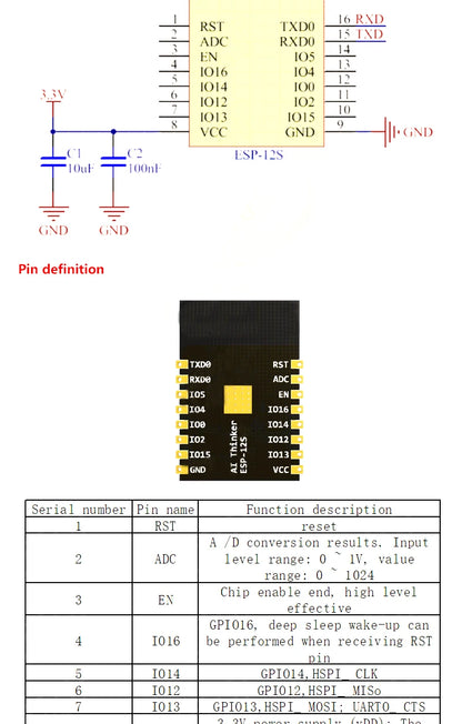 ESP8266 Serial WiFi Module ESP-12E/ESP-12F/ESP12S Remote Wireless Control for Arduino