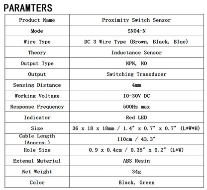 SN04 Inductive Proximity Sensor DC 4mm NPN/PNP NO/NC Detection Switch