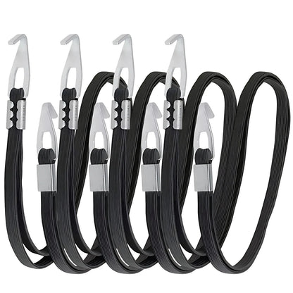 Motorcycle Luggage Strap with Aluminum Hooks Adjustable Flat Bungee Cord for Helmet Saddlebag Tie Down Elastic Cargo Rope 92cm