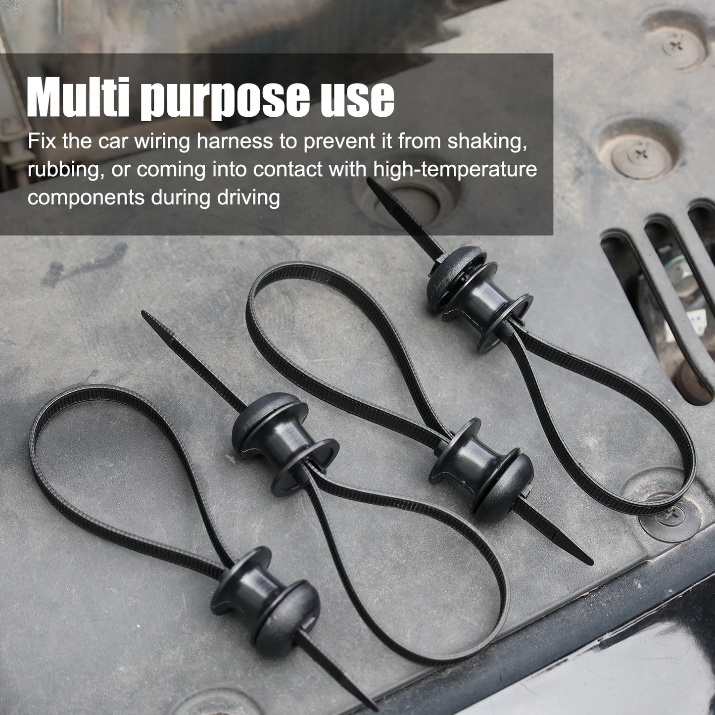 Black Nylon Zip Tie Mount Base Plate Cable Clip