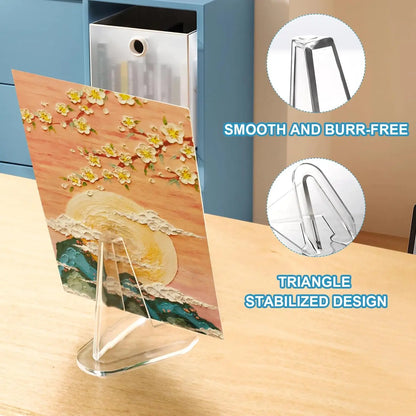 50-1Pcs Acrylic Display Stand Transparent Triangle Commemorative Coin Watch Card Holder Display Rack For Exhibitions Home Decor