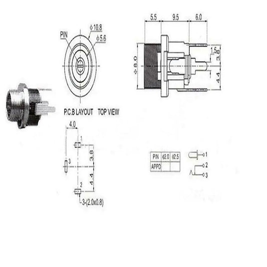 METAL Power Supply Female Panel Mount 5.5 X 2.1 MM Accessories Kits SOCKET Solder Lug 24V DC Electrical Equipment