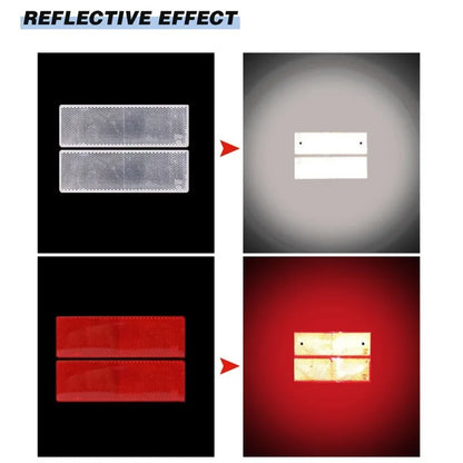 Truck Trailer Rectangle Reflective Tape Stickers – Auto Safety Night Warning Reflector (Red/White, 1/2/4pcs)