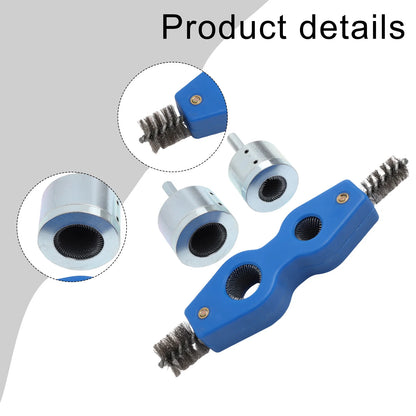 4-in-1 Battery Brush Copper Pipe Cleaner Welding Preparation High Torque Resistance Interchangeable Brush Heads For Copper Pipes