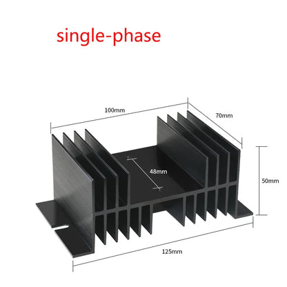 Aluminum Heat Sink for SSR Solid State Relay 10A–100A 12V–220V Cooling Base Single/Three Phase