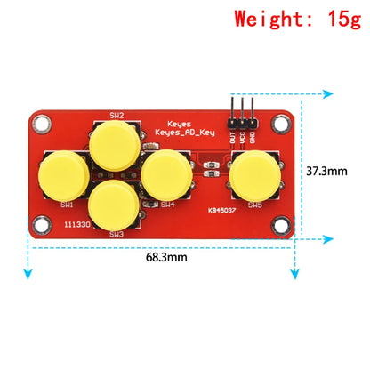 AD Keyboard Simulated Five-Key Analog Button Module for Arduino Sensor Expansion