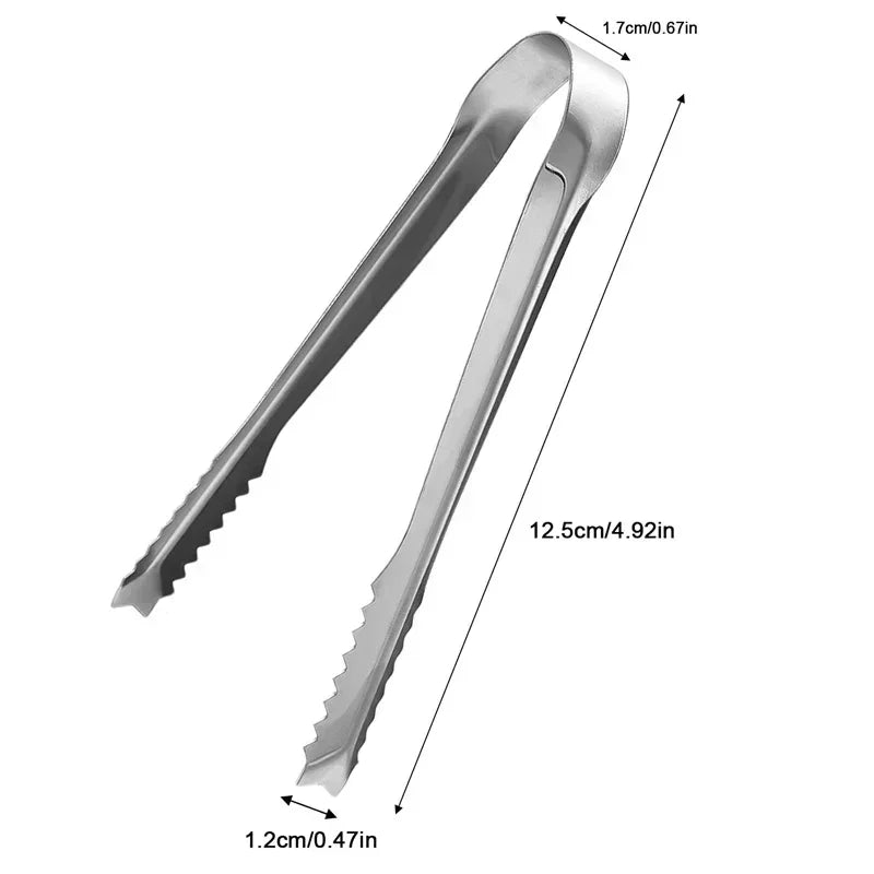 Stainless Steel Ice Tongs Coffee Sugar Cubes Small Clips BBQ Meat Tong BBQ Bread Food Clamp Wedding Birthday Party Kitchen Tools