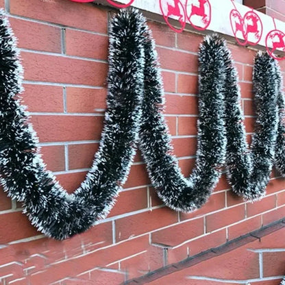 Christmas Tinsel Garland Ribbon Green Cane Wreath Xmas Decor