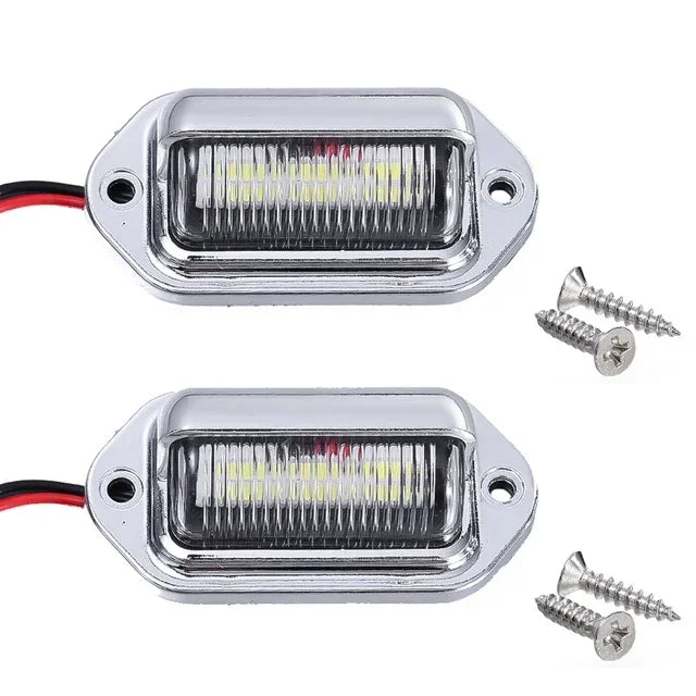 6 LED Car License Plate Light 12-24V Waterproof White Lamp