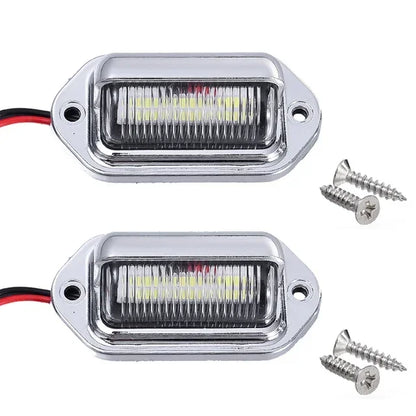 6 LED Car License Plate Light 12-24V Waterproof White Lamp