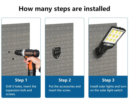 Solar LED Wall Light Outdoor — Motion Sensor, IP65 Waterproof, 3-Mode, 18650 Battery | Garden Street Security Lamp