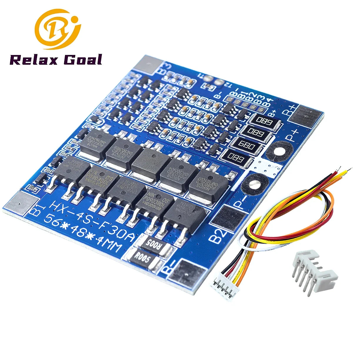 4S 14.8V 30A Lithium Battery BMS Protection Board with Balance for 18650 Li-ion and 12.8V LiFePO4 Cells
