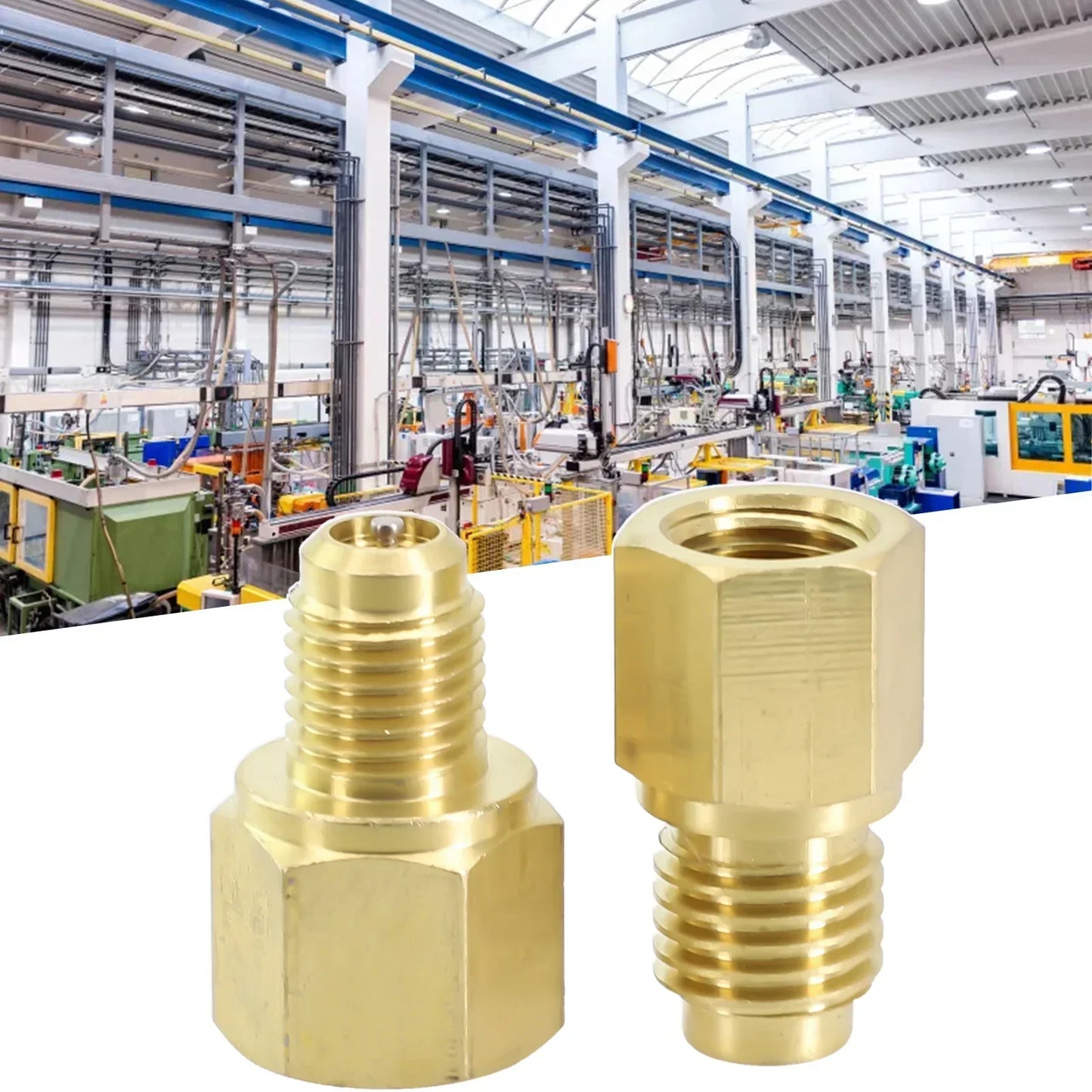 2pcs R12 To R134a R134a To R12 Adapter 1/4 Female Flare 1/2 Acme Male Valve Kits Brass Leak-proof Adapter