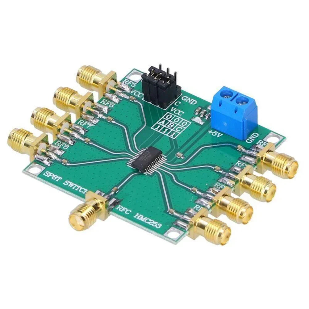 HMC253 RF Switch Module Open 8 RF Switch SMA DC2.5 GHz 3V-5V Power Supply 50x50mm PVB Size 1.0 DB Antenna Module