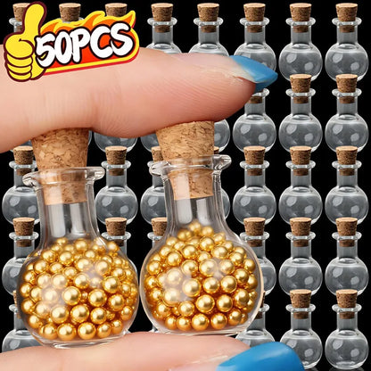 Mini Glass Bottles with Cork Stoppers — DIY Vials for Wedding, Birthday & Party Favors