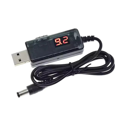 USB to DC 5.5mm/3.5mm Power Boost Cable 5V to 9V/12V with 3.5x1.35mm Adapter for Router, Modem, and Emergency Power Supply