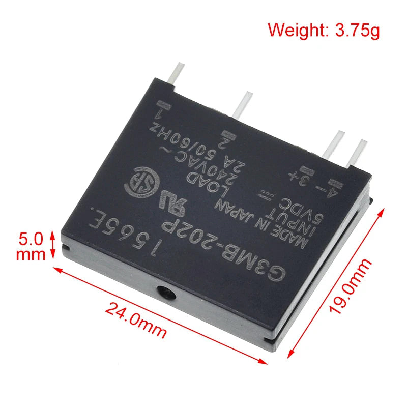 5pcs G3MB-202P Solid State Relay Module DC Control AC SSR Four-Pin