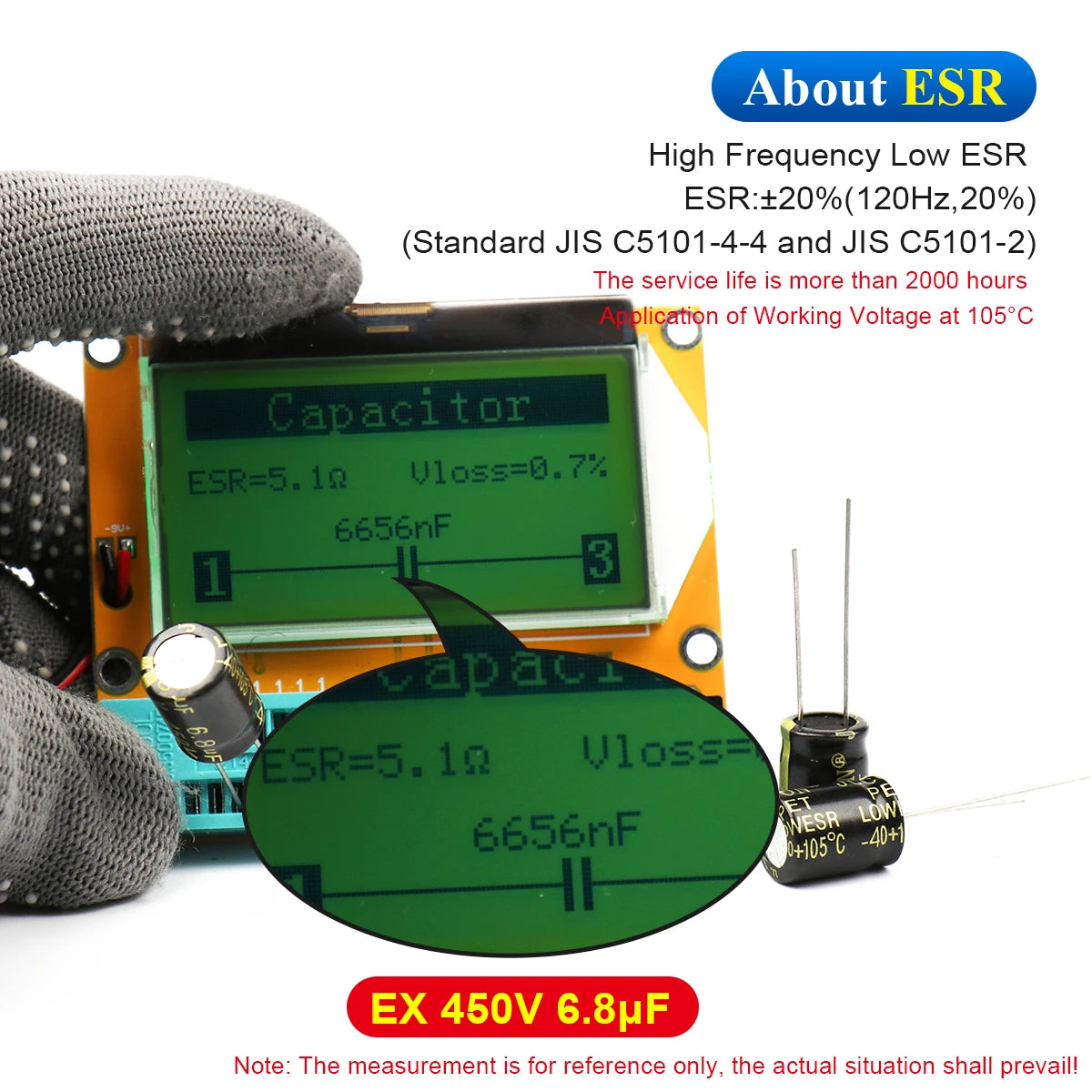 Aluminum Electrolytic Capacitor 450V 6.8uF High Frequency Low ESR Low Resistance